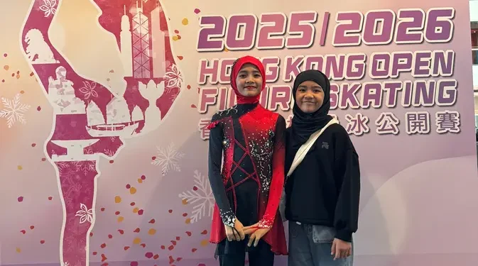 Mikaila Kaia Fathima dan Medina Khaira Fastabiqa Hijaber Indonesia Ikut Lomba Skating di Hong Kong
